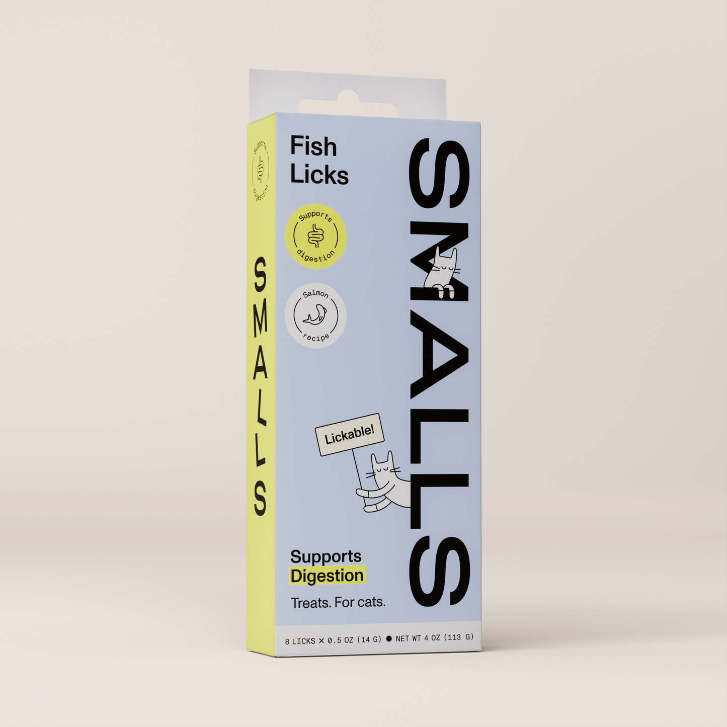 Smalls Salmon Digestion Lickable Treats Cat 8 Pack