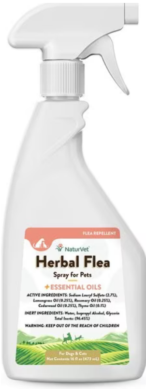 NaturVet Herbal Flea Spray 16oz