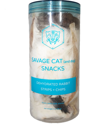 Savage Cat Dehydrated Rabbit Strip & Chips 3 oz.