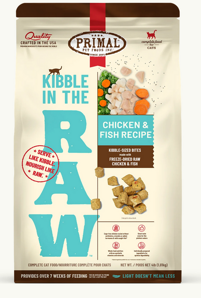 Primal Cat Kibble in the Raw Chicken & Fish
