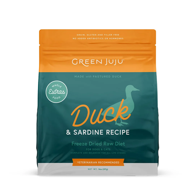 Green Juju Freeze Dried Duck & Sardine 14 oz.
