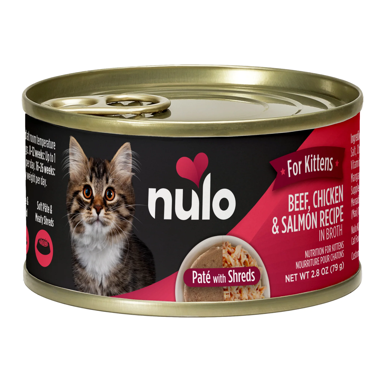 Nulo Kitten Pate with Shreds  Beef, Chicken & Salmon