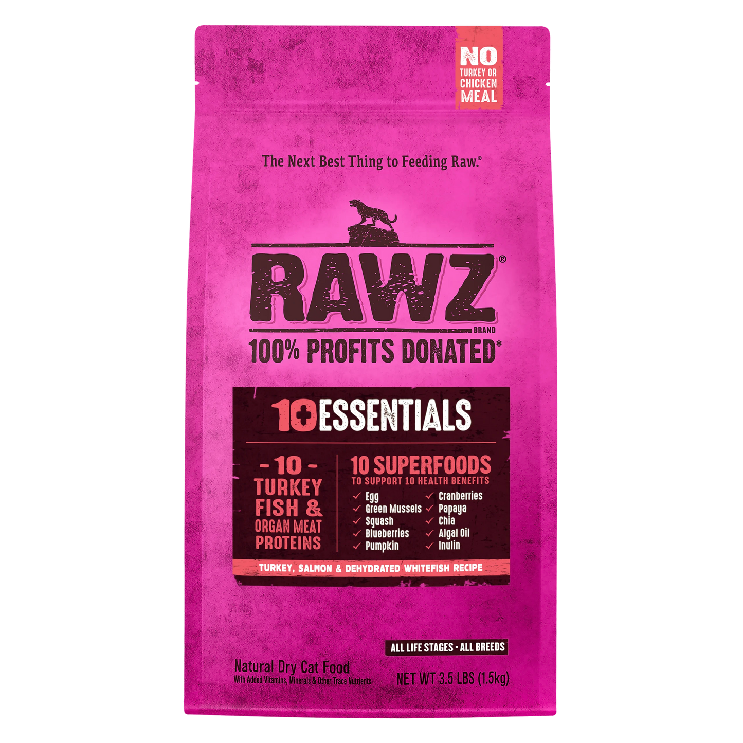 Rawz Cat 10 Essentials Turkey, Salmon & Dehydrated Whitefish