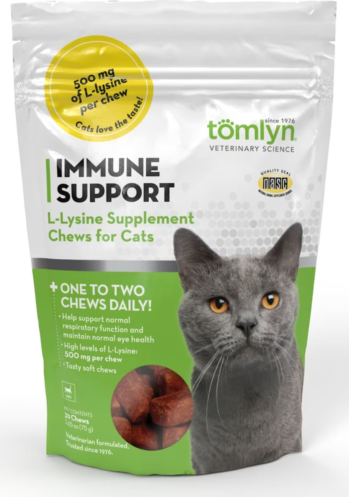 Tomlyn L-Lysine Immune Support Chews 2.65 oz.