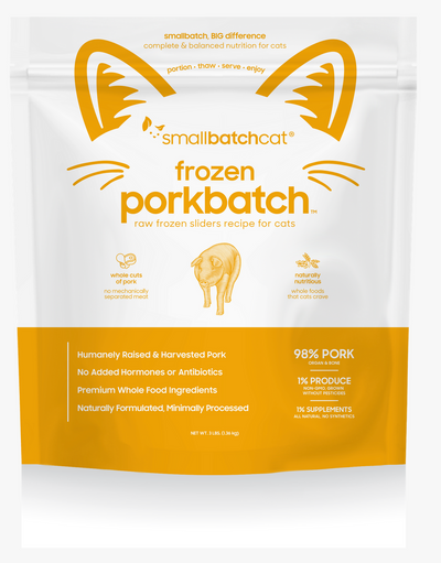 Small Batch Cat Raw Frozen Pork Sliders 3 Lb.