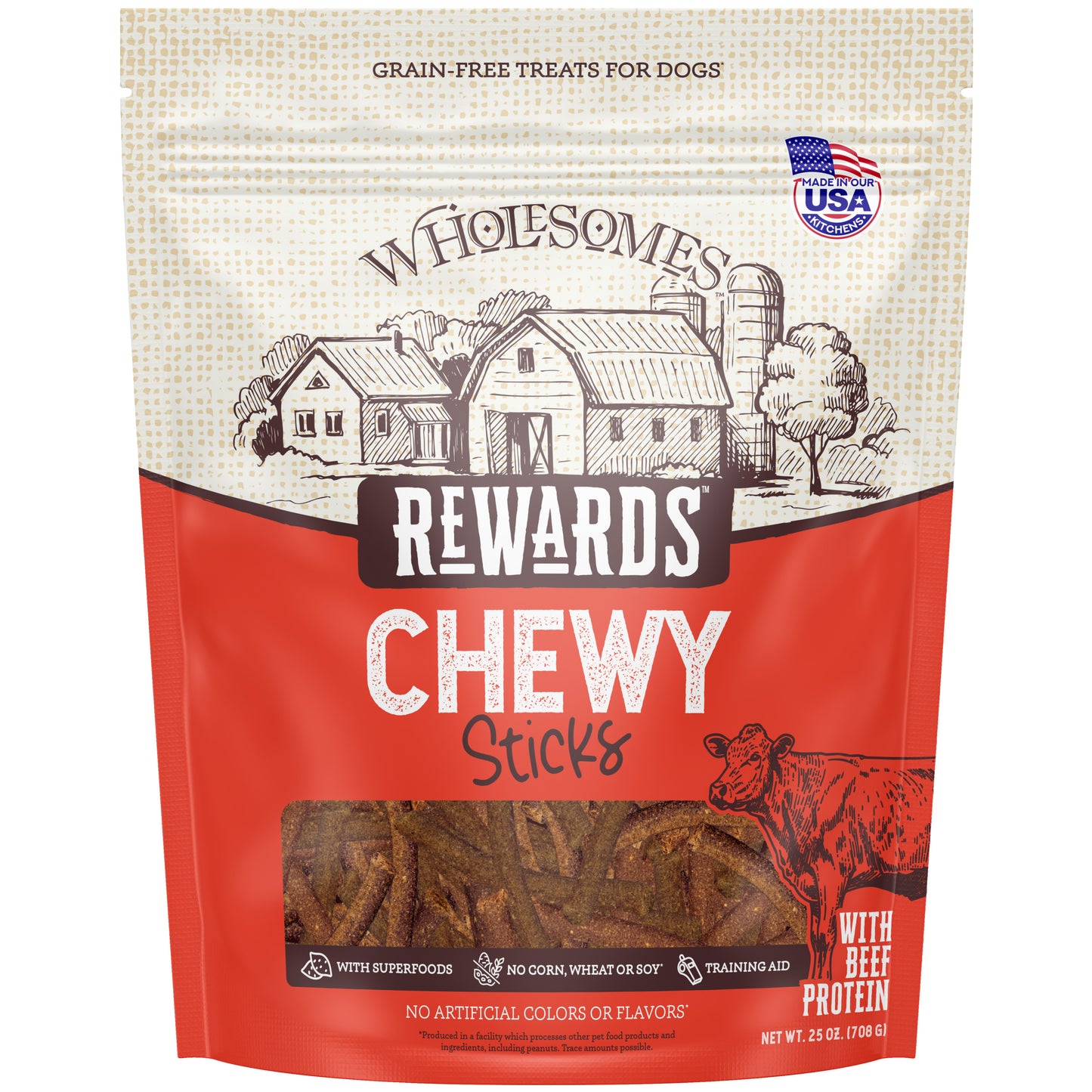 Wholesome Reward  Beef Jerky Sticks 25 oz.