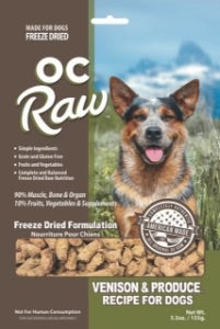 OC Raw Freeze Dried Venison & Produce