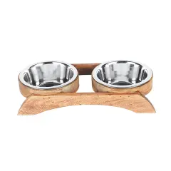 Advanced Pet Product Wooden Standard Double Diner