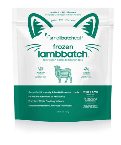 Small Batch Cat Raw Frozen Lamb Sliders 3 Lb.