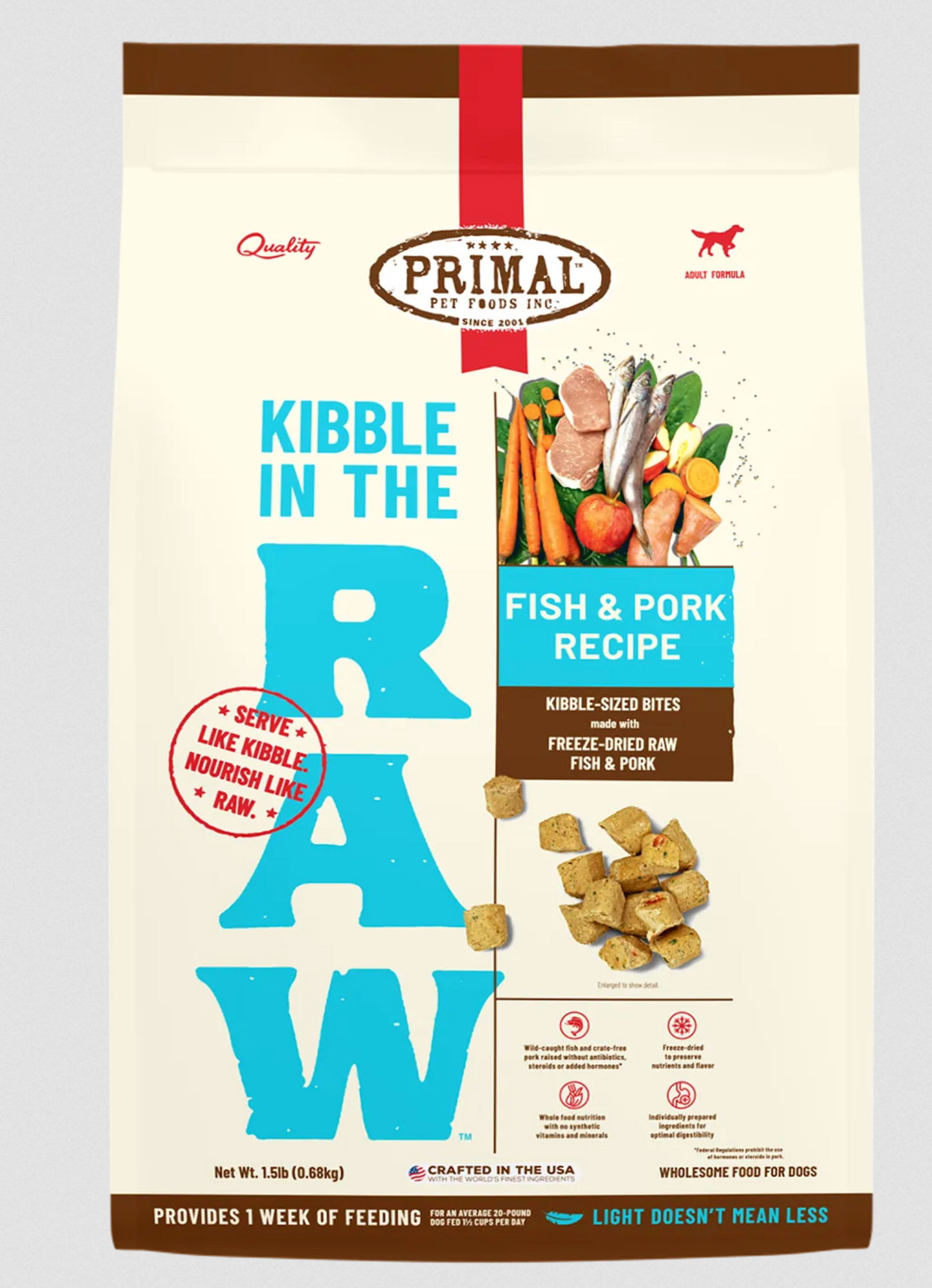 Primal Kibble in the Raw Fish & Pork