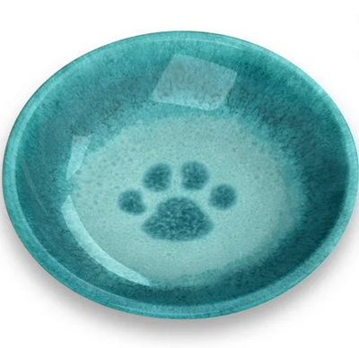 Abode Paw Print Teal Cat Saucer