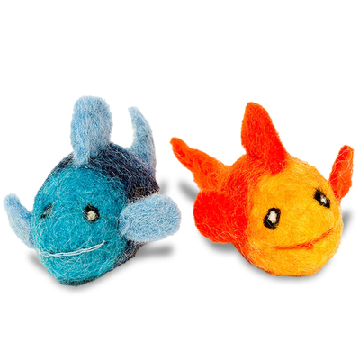 Karma Cat Fish Wool Cat Toys 2 pk