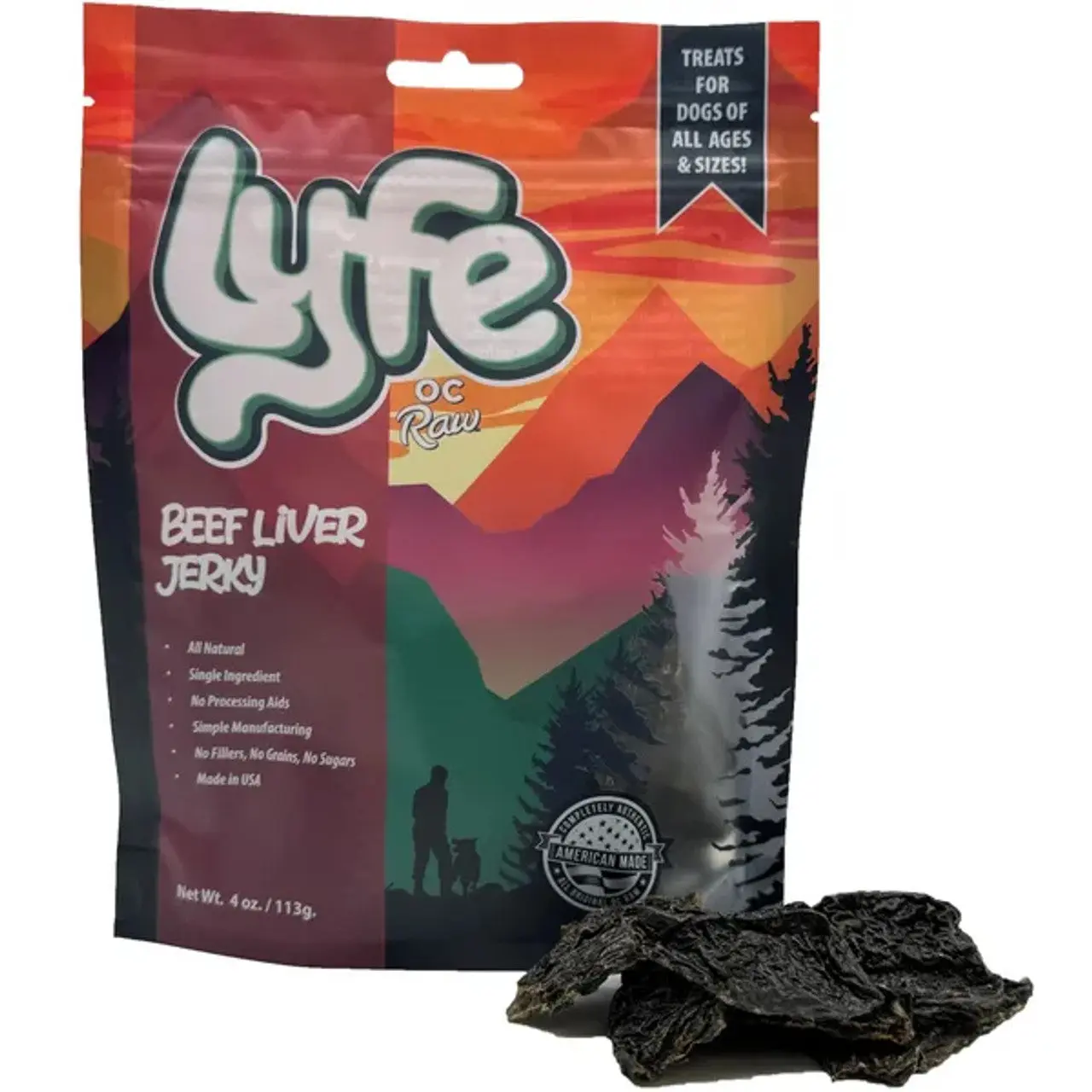 OC Raw Lyfe Beef Liver Jerky 4 oz