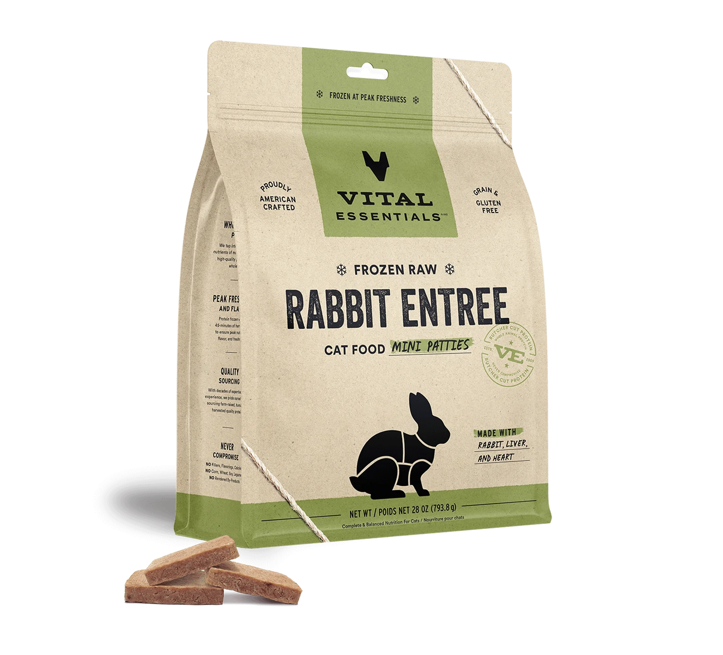 Vital Essentials Rabbit Mini Patties Cat 28 oz