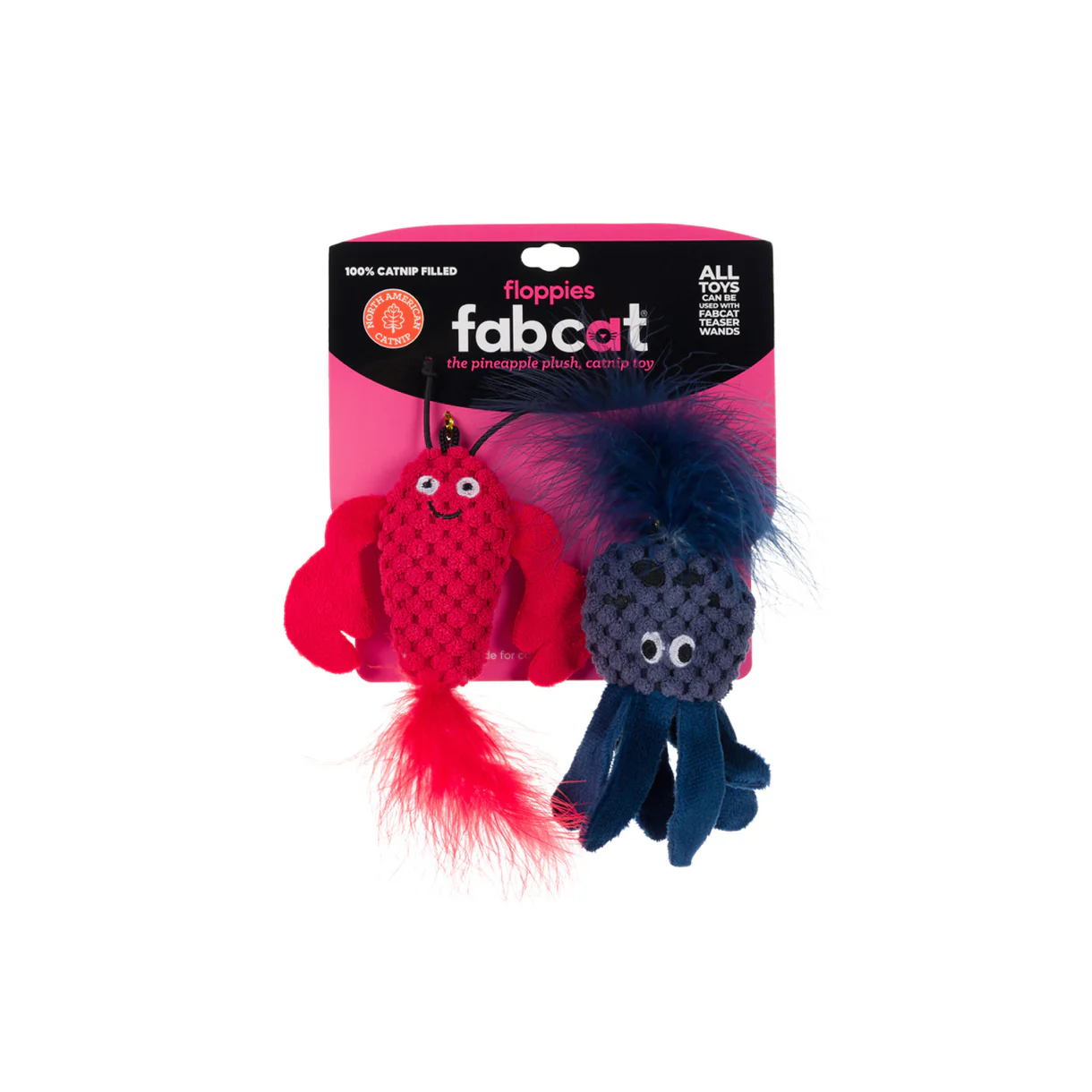 FabCat Floppy Lobster & Octopus 2-Pack Cat Toy