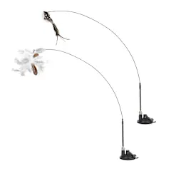 WAUCAT Fun Teaser With Suction Cup & Feathers