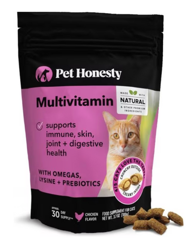 Pet Honesty Cat Multivitamin Immune Health Supplement Chews 3.7 oz