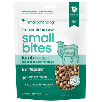 Small Batch Freeze Dried Lamb Small Bites  7 oz.
