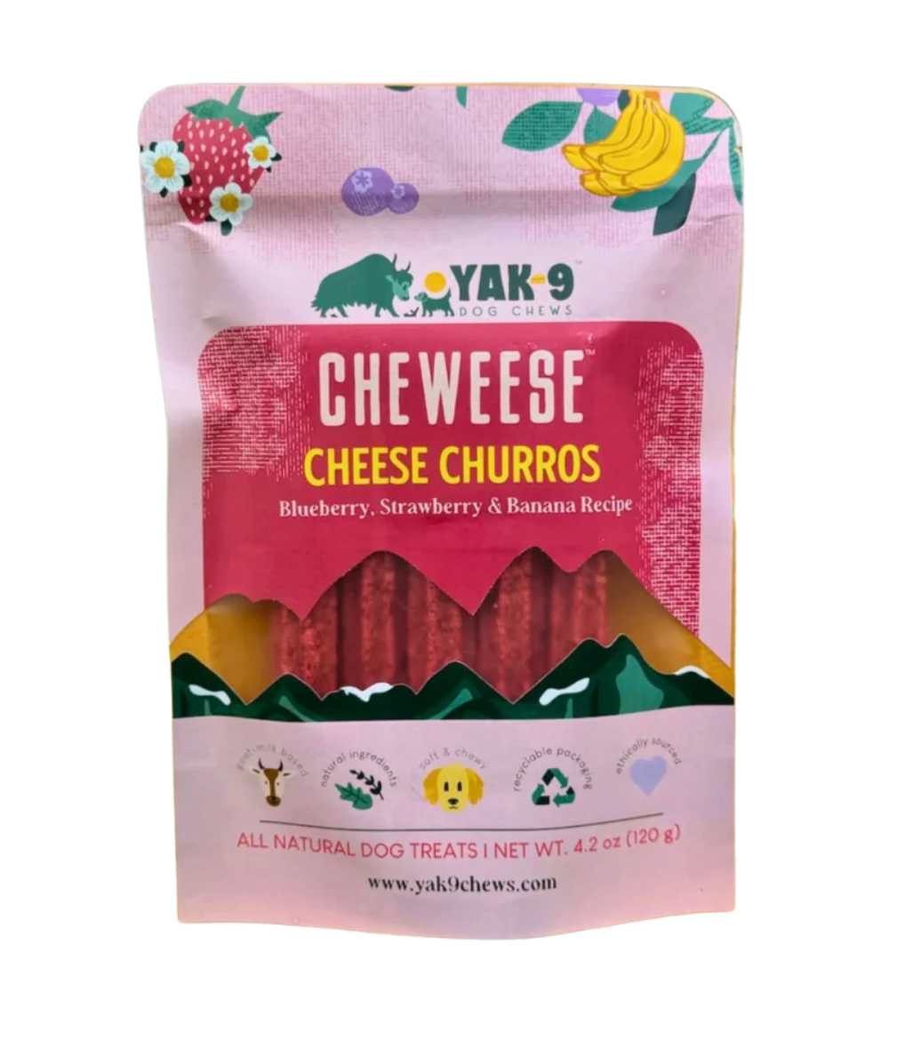 Yak-9 Cheweese Blueberry, Strawberry & Banana Churros 4.2 oz