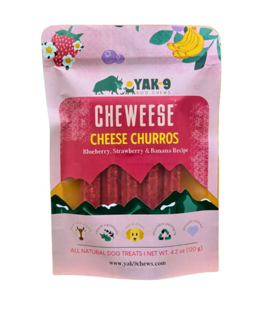 Yak-9 Cheweese Blueberry, Strawberry & Banana Churros 4.2 oz