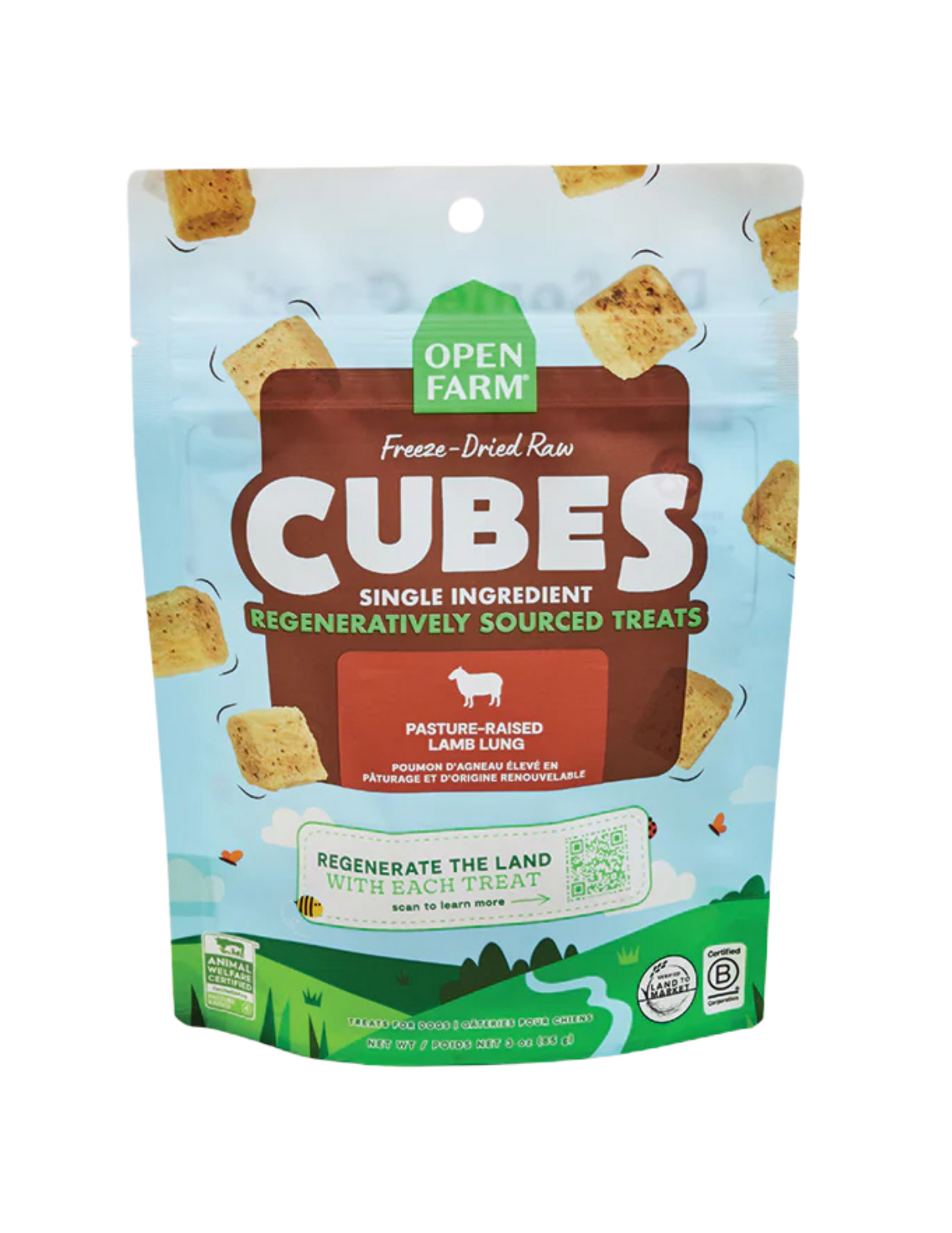 Open Farm Freeze Dried Cubes Lamb Lung 3 oz