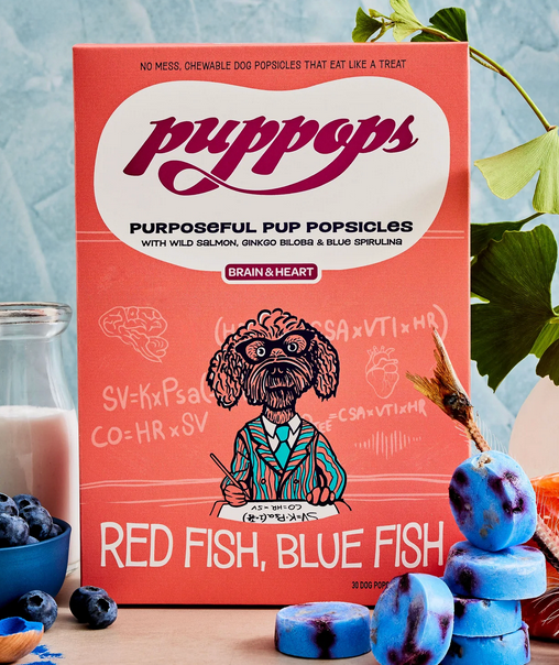 Puppops Brain & Health "Red Fish, Blue Fish" 30 Dog Pops