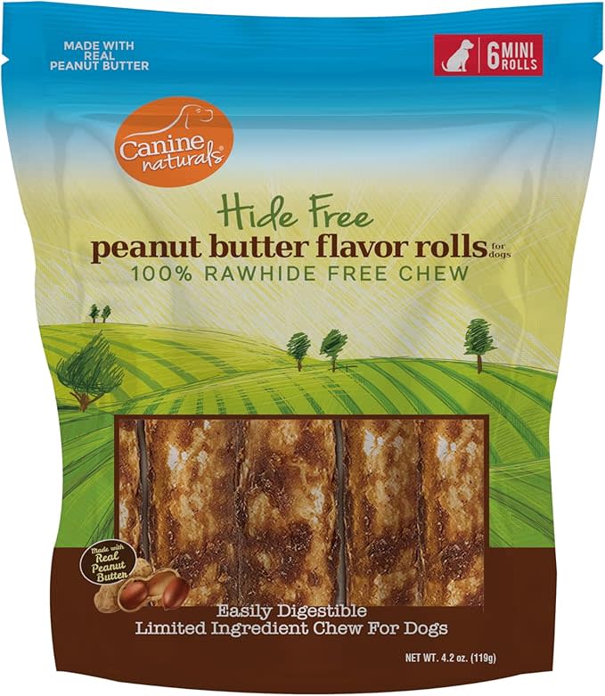 Canine Naturals Hide Free Peanut Butter Roll Chews