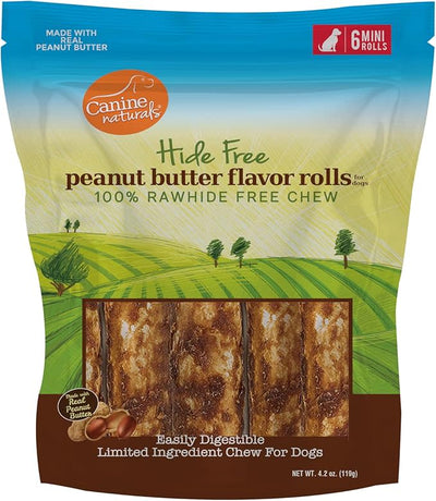 Canine Naturals Hide Free Peanut Butter Roll Chews
