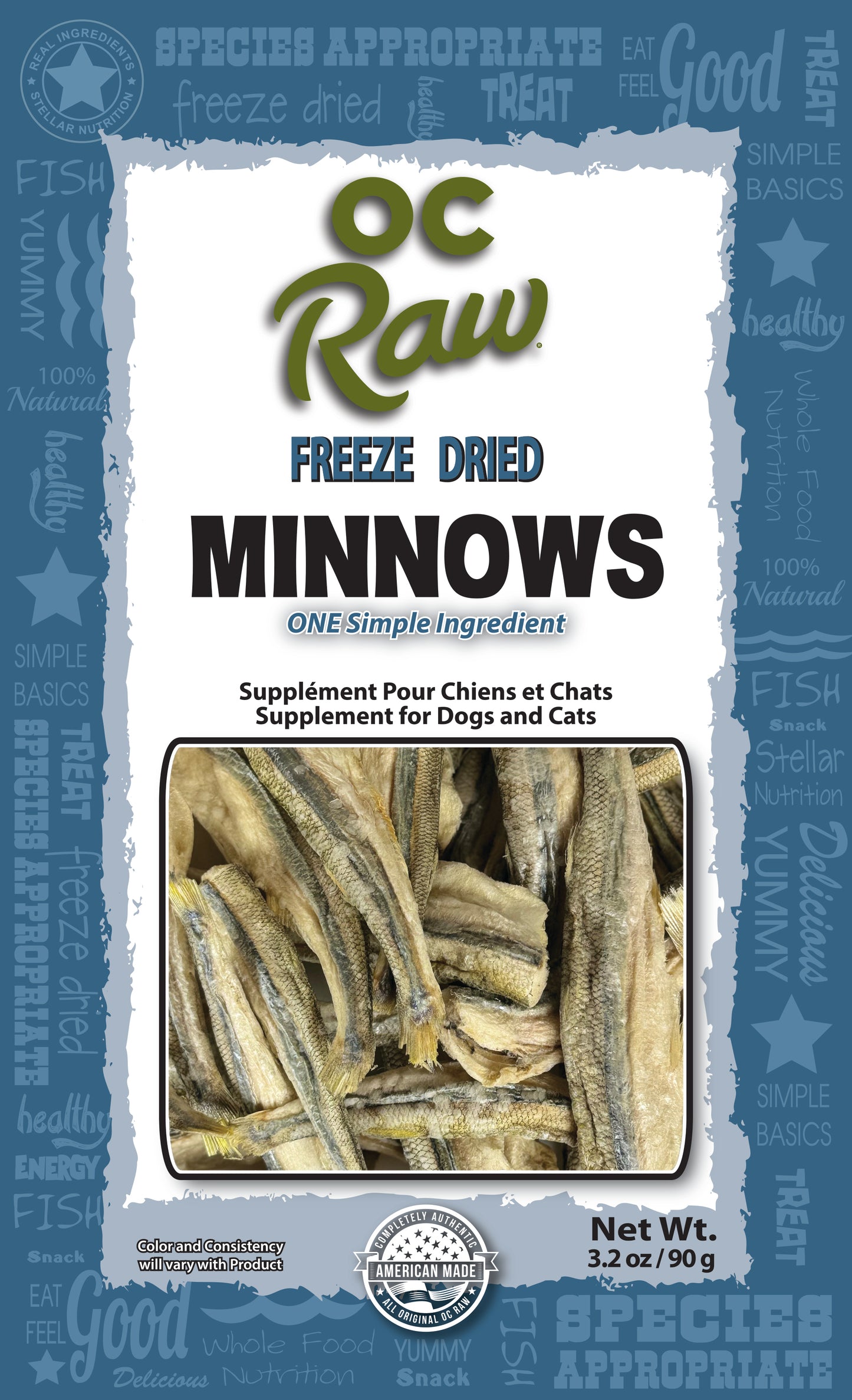 OC Raw Freeze Dried Minnows 3.2 oz.