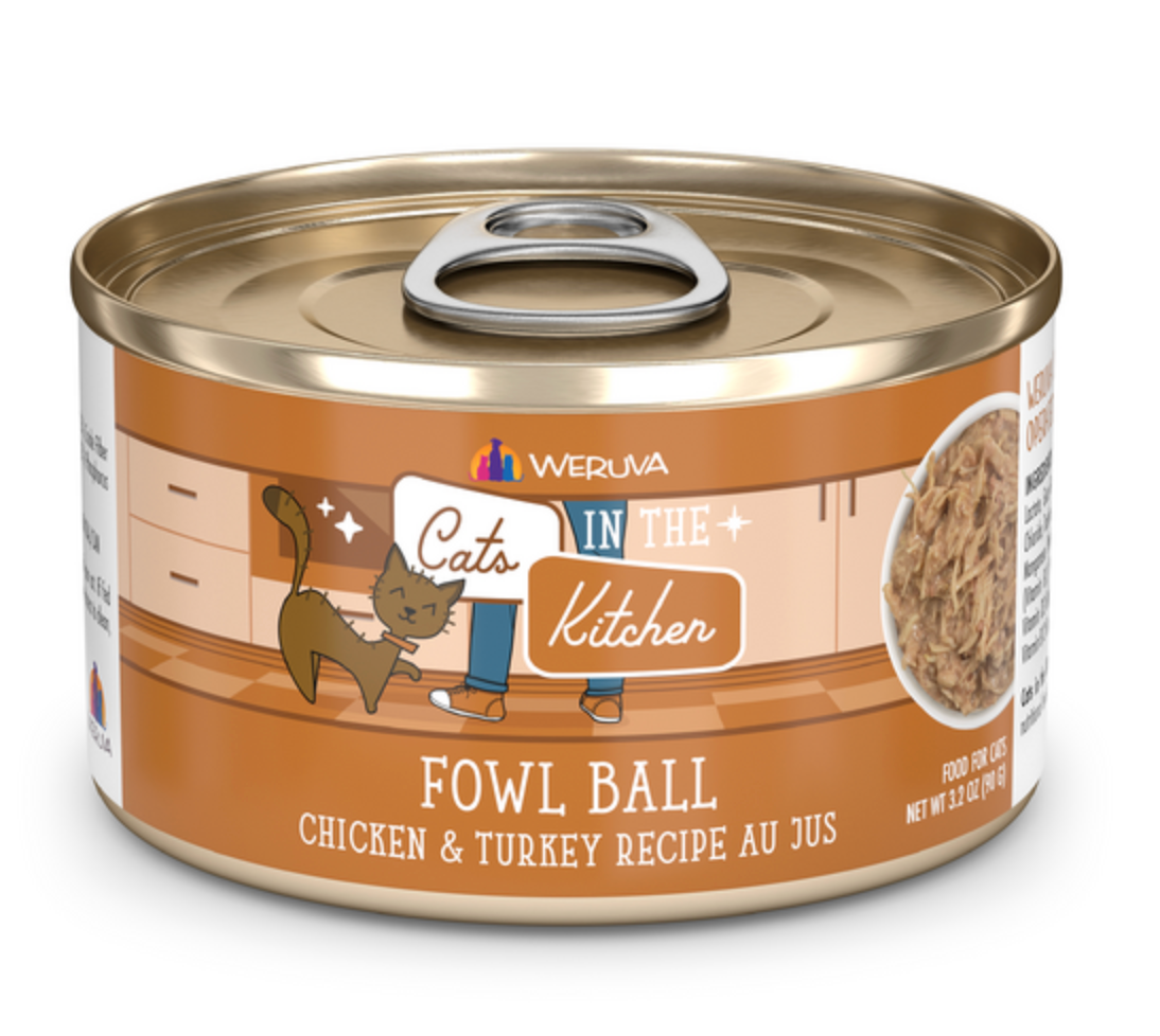 Weruva Cats in the Kitchen Fowl Ball Chicken & Turkey Au Jus