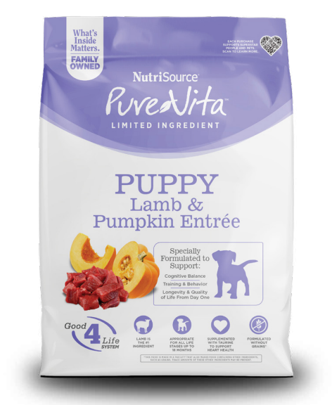 Pure Vita Grain-Free Puppy Lamb & Pumpkin Formula