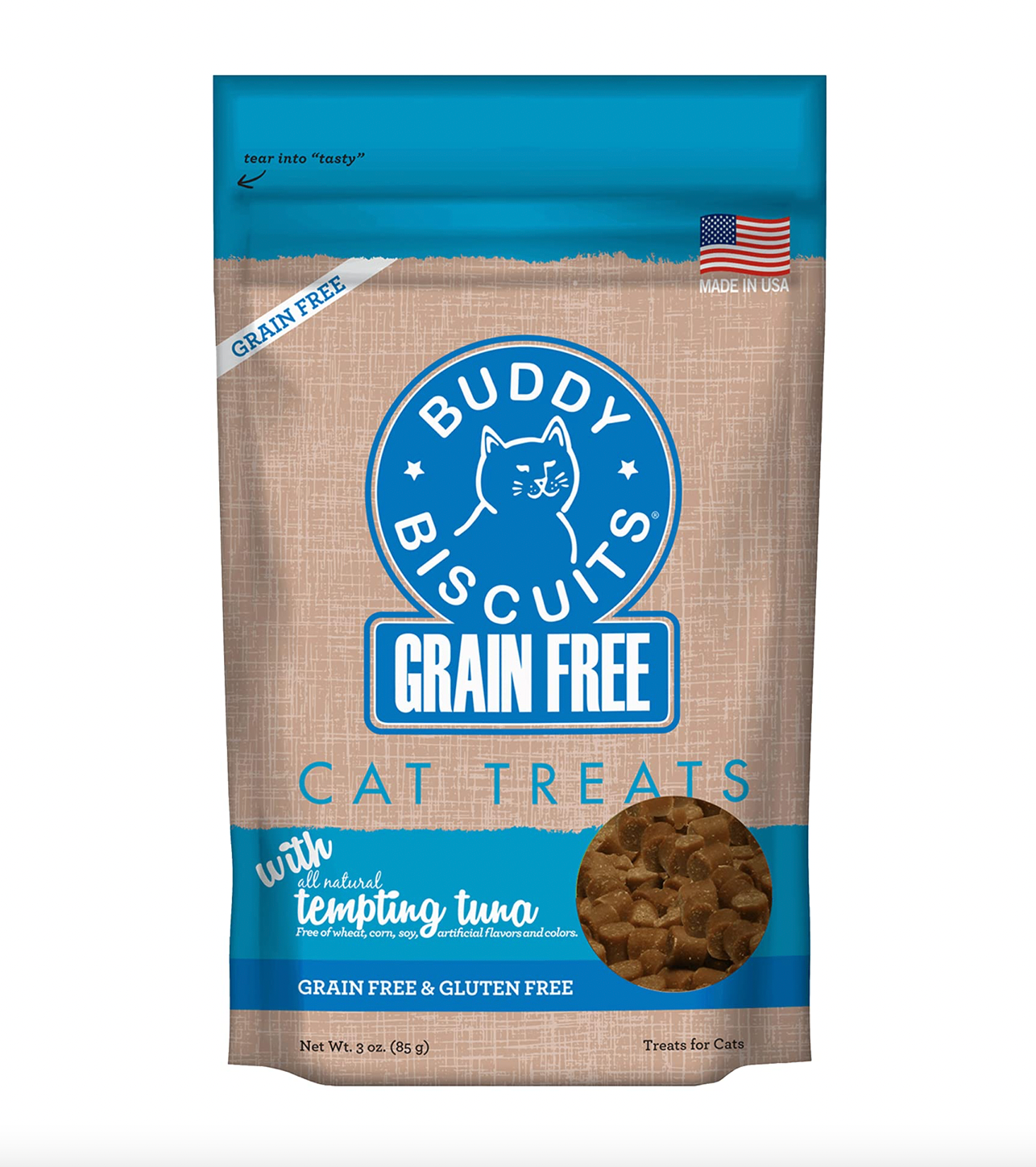 Buddy Biscuits Cat Grain Free Soft & Chewy Tempting Tuna 3 oz.