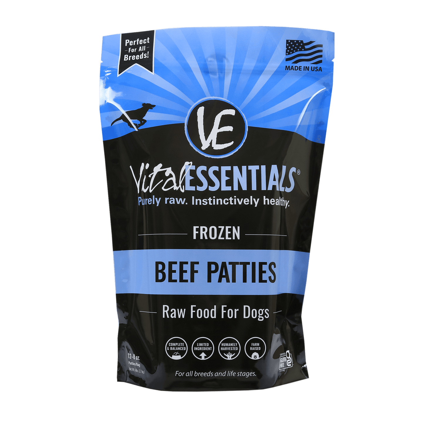 Vital Essentials Raw Beef Patties 6 Lb.