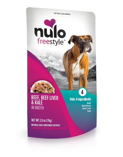 Nulo Beef, Beef Liver & Kale Dog Pouch in Broth