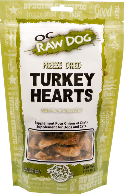 OC Raw Freeze Dried Turkey Hearts 4 oz. Healthy Pet Austin