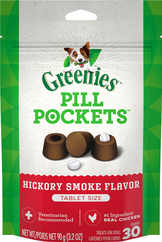 Greenies Pill Pockets Tablets Hickory Flavor 3.2 oz (30 Count)