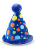 Fringe Party Hat Plush Blue w/ Dots