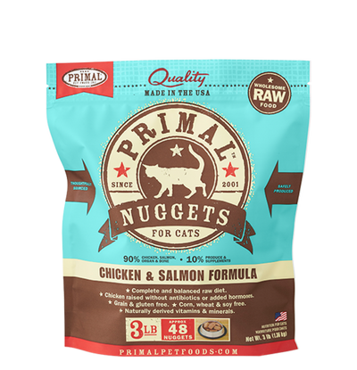 Primal Cat Raw Chicken & Salmon Nuggets 3lbs.
