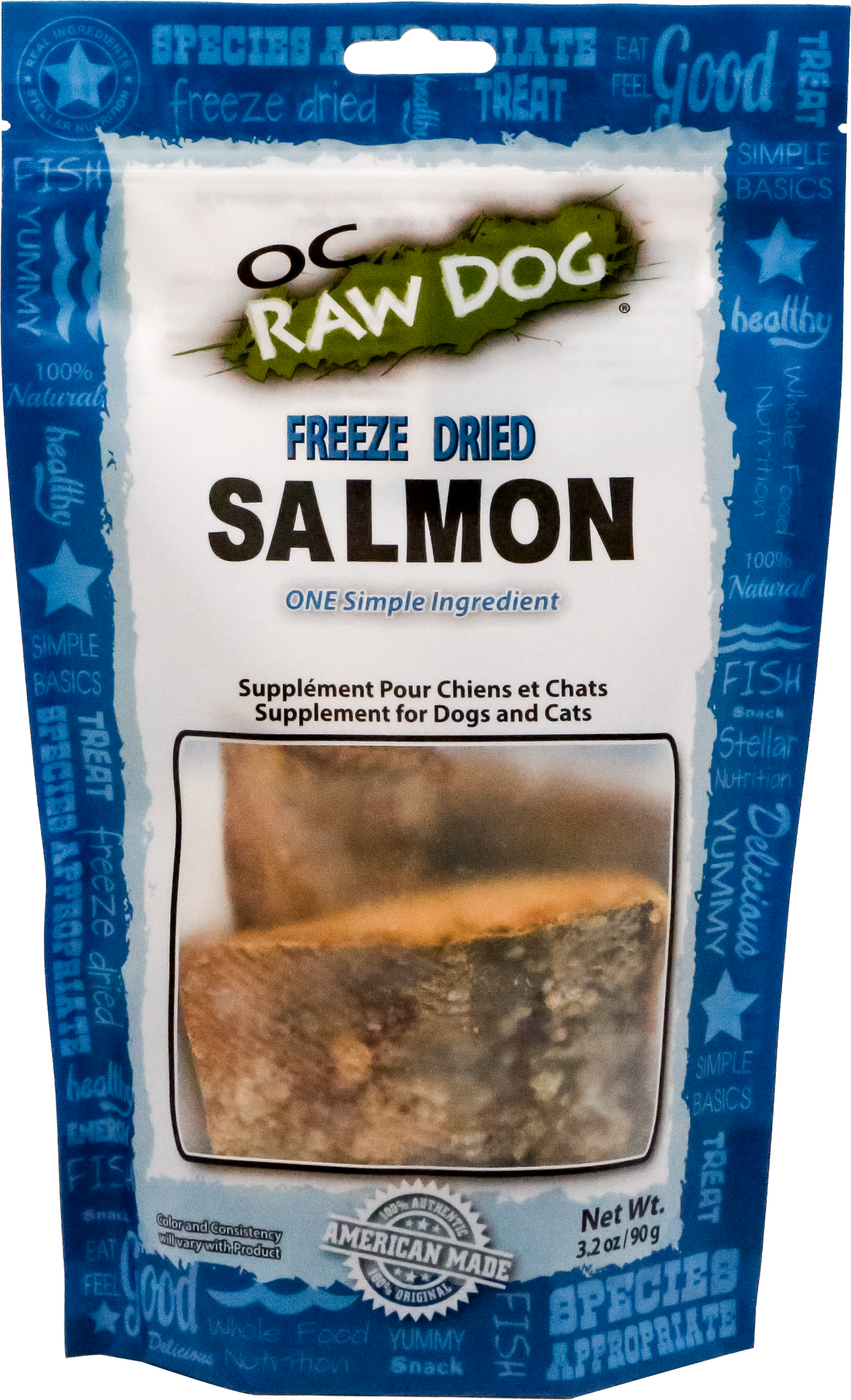 OC Raw Freeze Dried Salmon 3.2 oz.