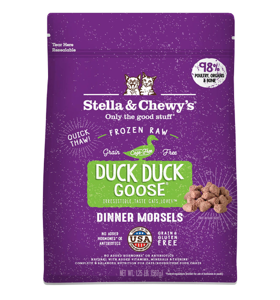 Stella & Chewy's Cat Raw Duck Frozen Morsels 1.25 Lb.