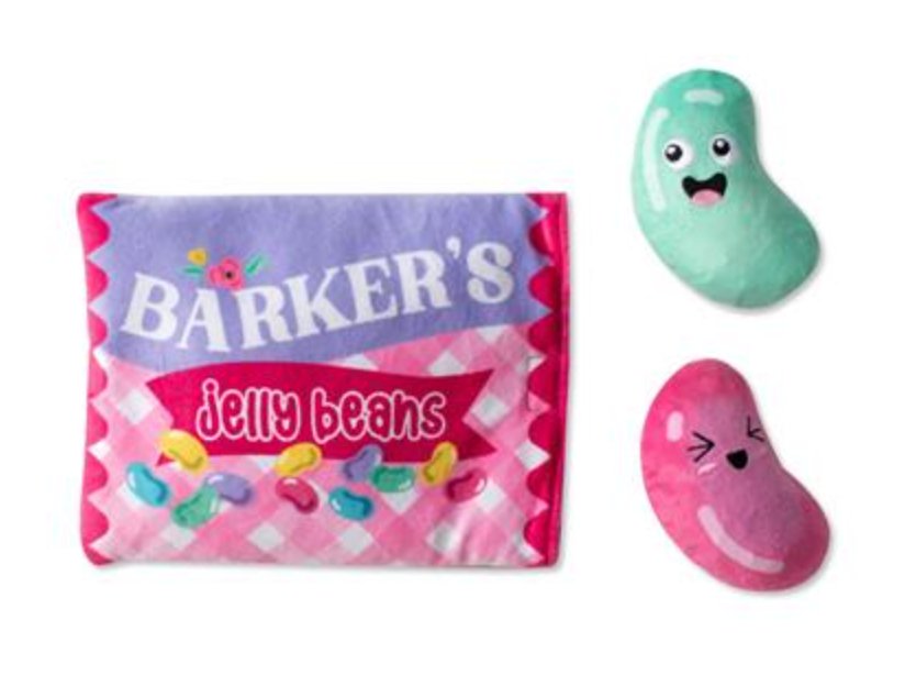 Fringe Barker’s Jelly Beans Hide and Seek Plush Dog Toy