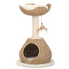 Petpals Walk Up 2 Level Cat Tree with Condo Perch Sisal Post and Feathered Toy