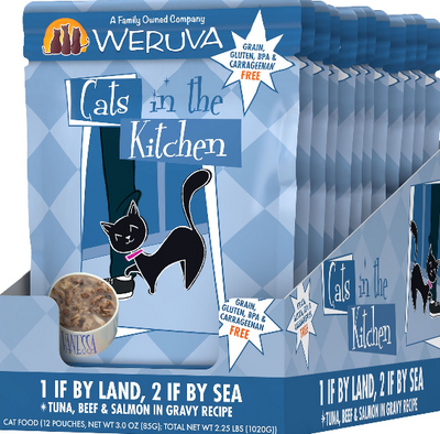 Weruva Cats in the Kitchen 1 If By Land, 2 If By Sea Tuna, Beef & Salmon Pouch