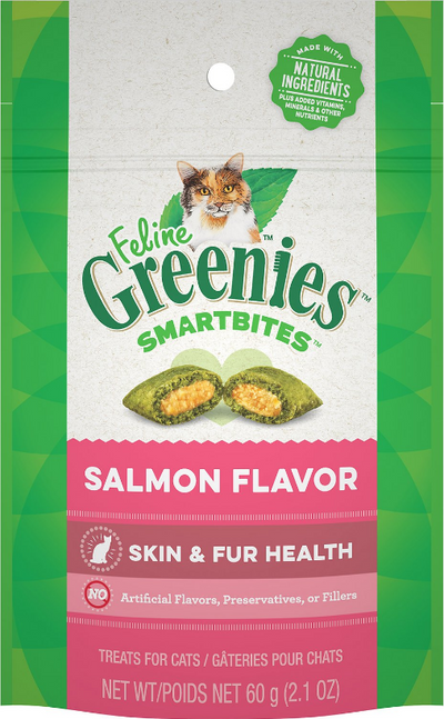 Greenies Feline Smartbites Skin Salmon 2.1 oz.