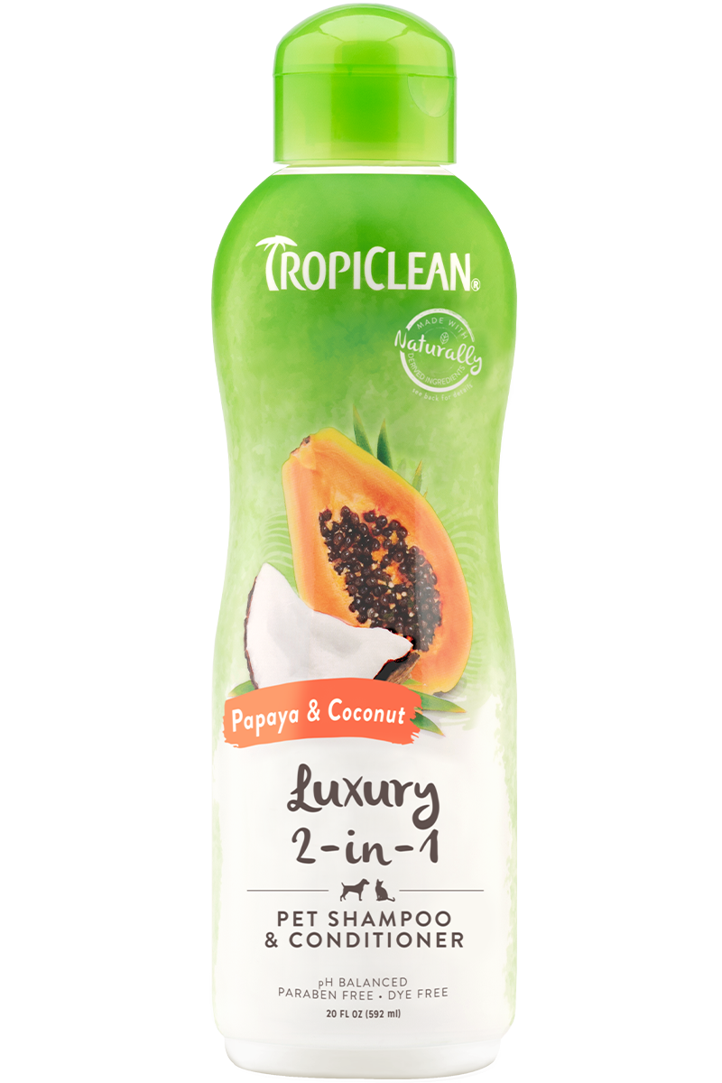 Tropiclean Luxury 2-in-1 Papaya & Coconut Shampoo 20 oz.