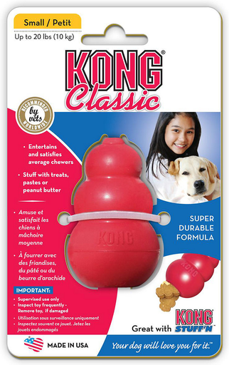 KONG - Classic Dog Toys with Easy Treat Peanut Butter Dog Treats