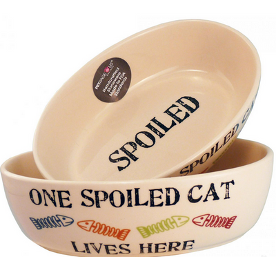 Petrageous One Spoiled Cat 6.5" Oval Cat, Natural Multi