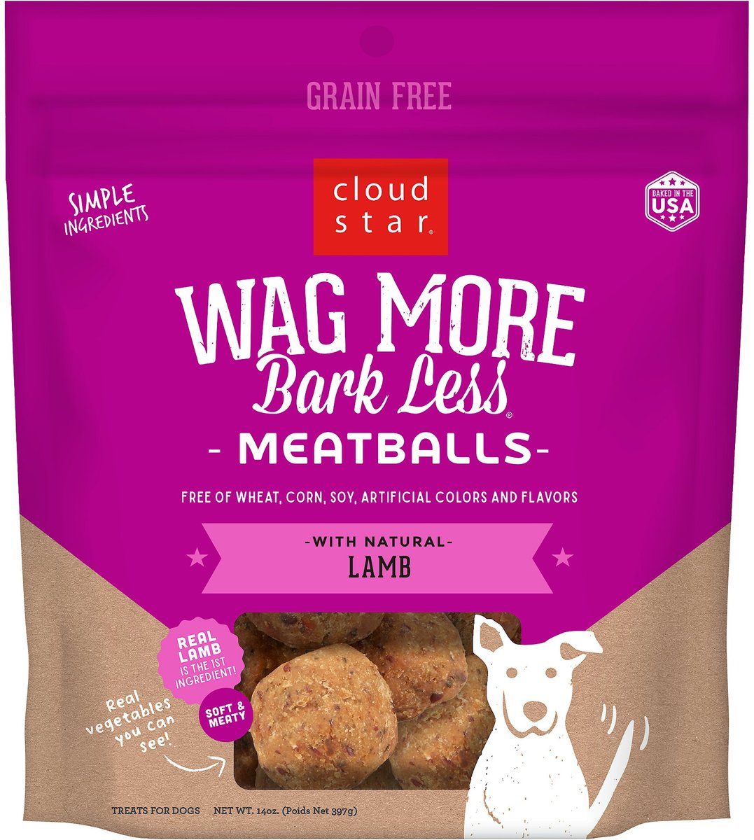 Wag More Bark Less Grain-Free Meatballs Lamb 14 oz.