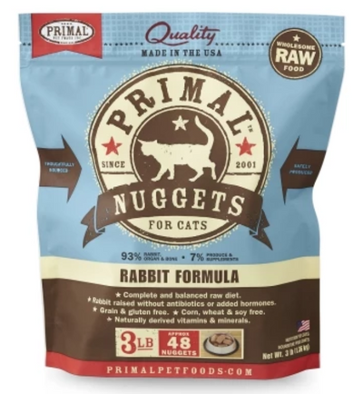 Primal Cat Raw Rabbit Nuggets 3lbs.