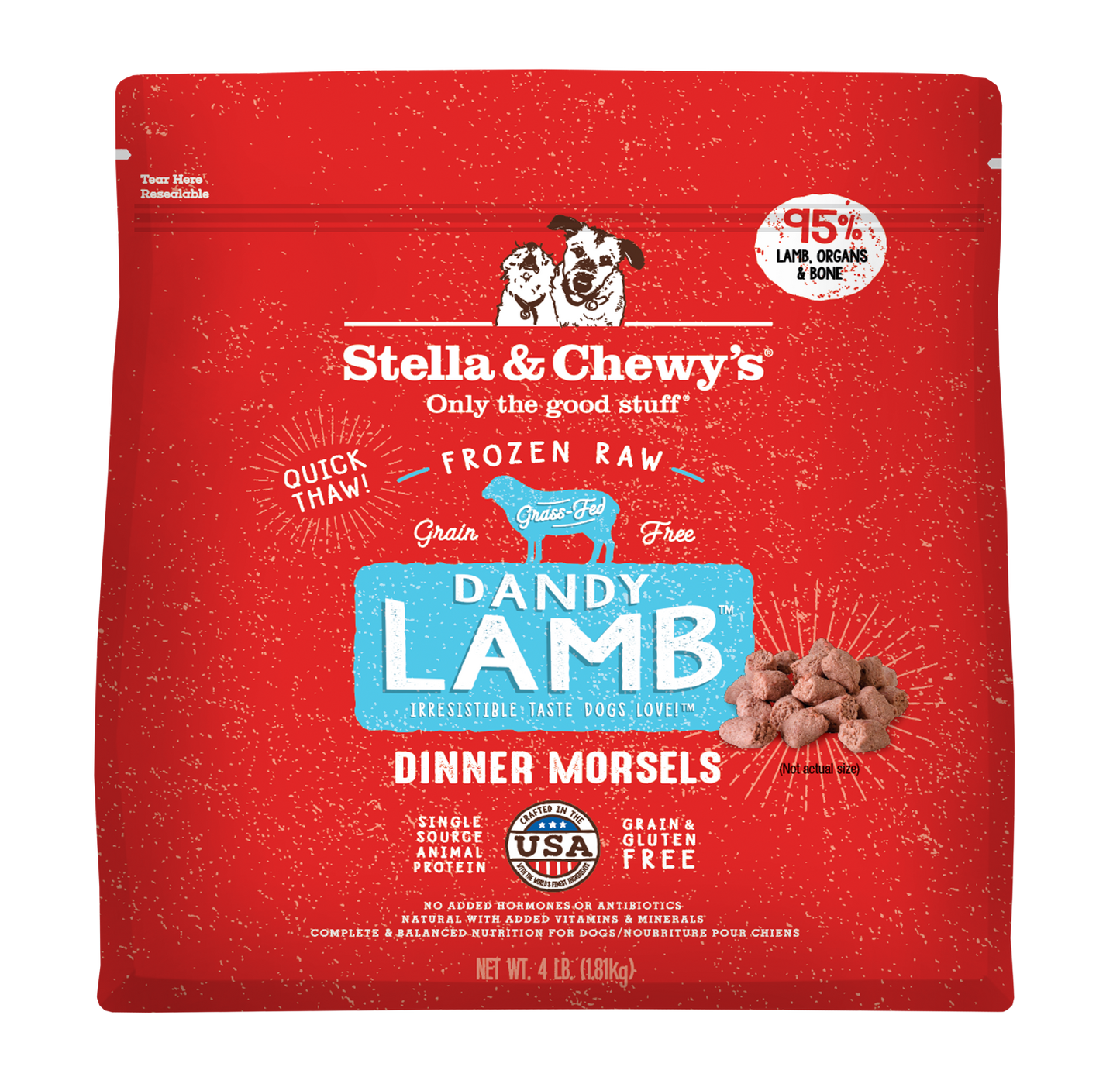 Stella & Chewy's Dog Raw Frozen Super Lamb Morsels 4 lbs.